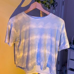 Blue and white crop top